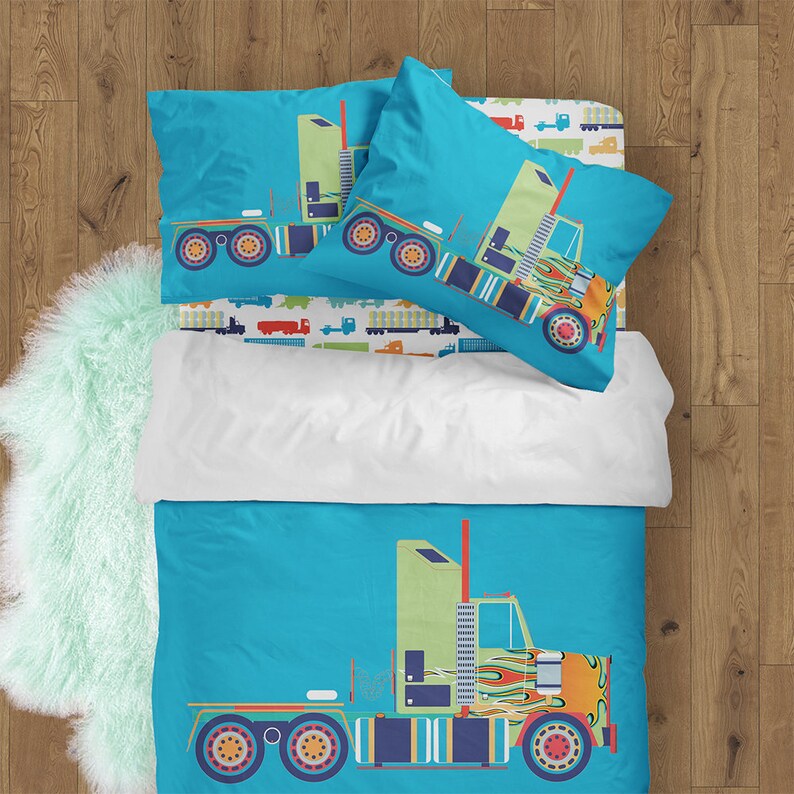 Toddler Boy Trucks Bedding Set. Transportation Bedding Set. Etsy
