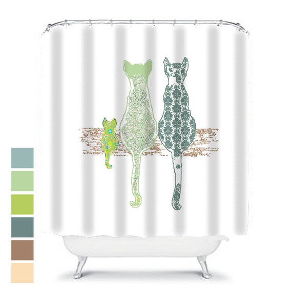 Gender Neutral Newborn Shower Curtain Cats Bath Tub Curtains Etsy