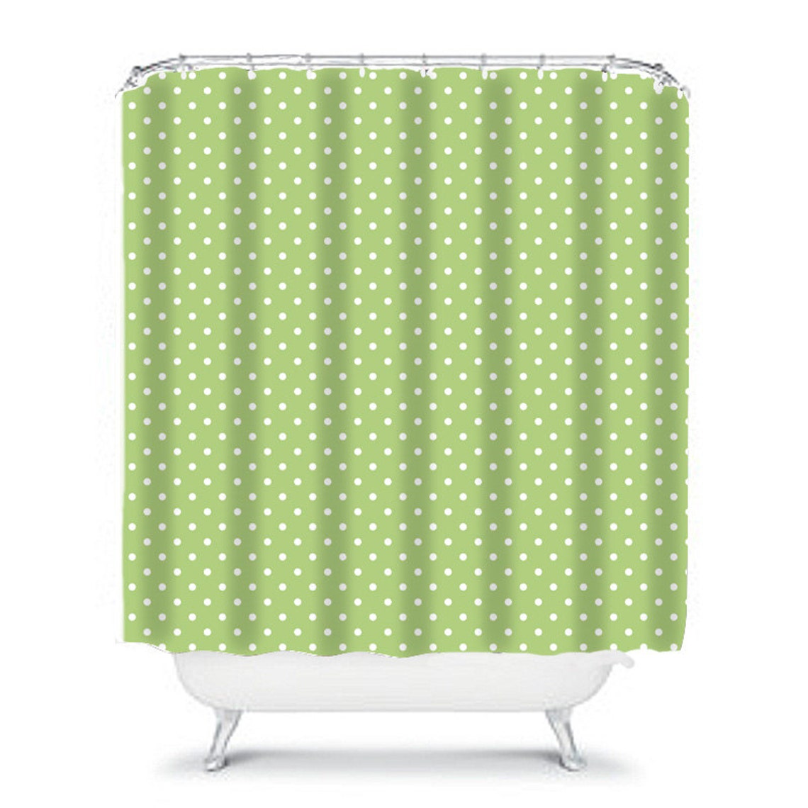 Blue and White Polka Dot Shower Curtain Minamalist Bathroom Etsy