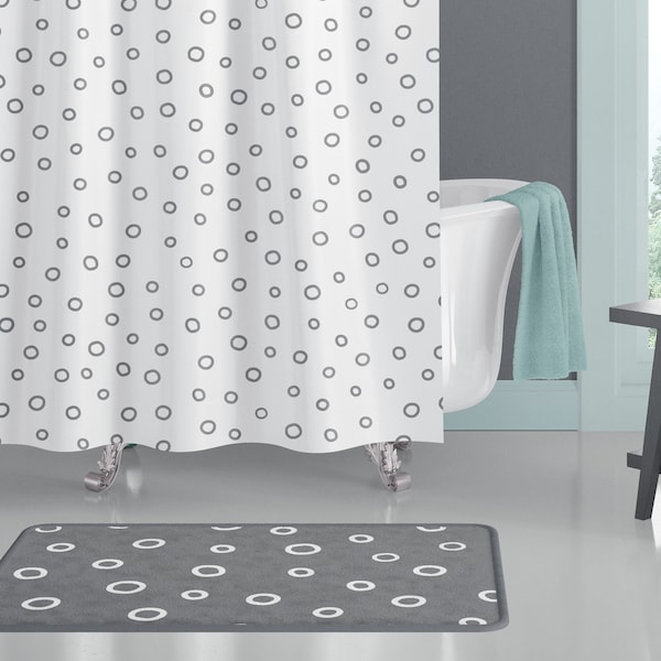 Polka Dot Black and White Shower Curtain Etsy