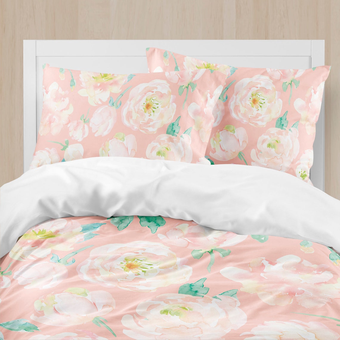 Apricot peach floral girls bedding set. Baby Nursery Duvet or Etsy