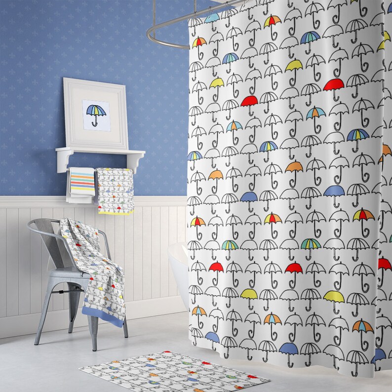 Kids Shower Curtain Extra Long Shower Curtains Kids Bathroom Etsy