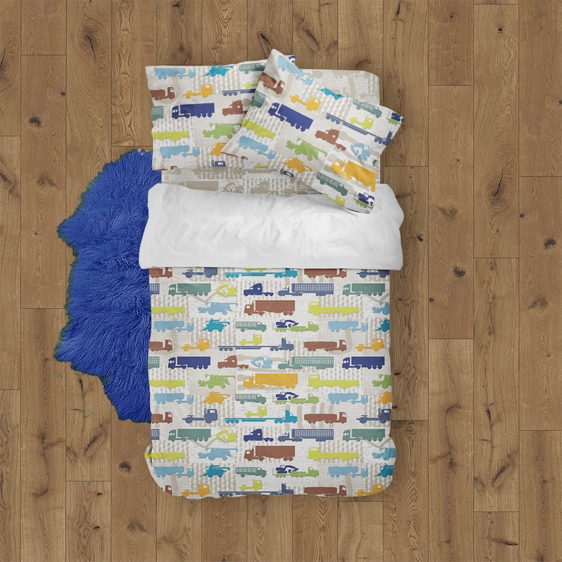 Toddler boy bedding trucks bedding truck duvet big boys room Etsy