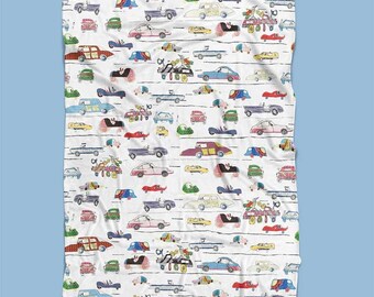 Toddler Boy Blanket Personalized Baby Gift Car Nursery Decor - Soft Anti Pill Minky Hypoallergenic