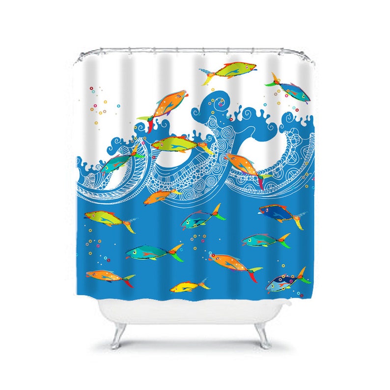 Unisex Kids Shower Curtain Boy Shower Curtain Long Shower Etsy