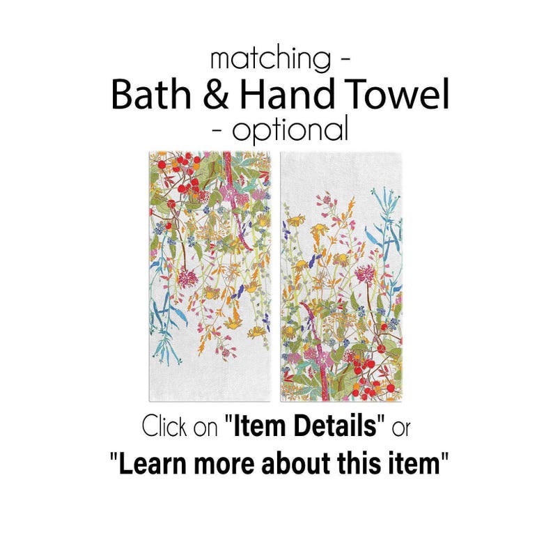 Farmhouse Floral Bath Mat: Wildflower Theme, Eco-Friendly Inks (Non-Skid, Quick Dry, Machine Washable Sizes) image 3