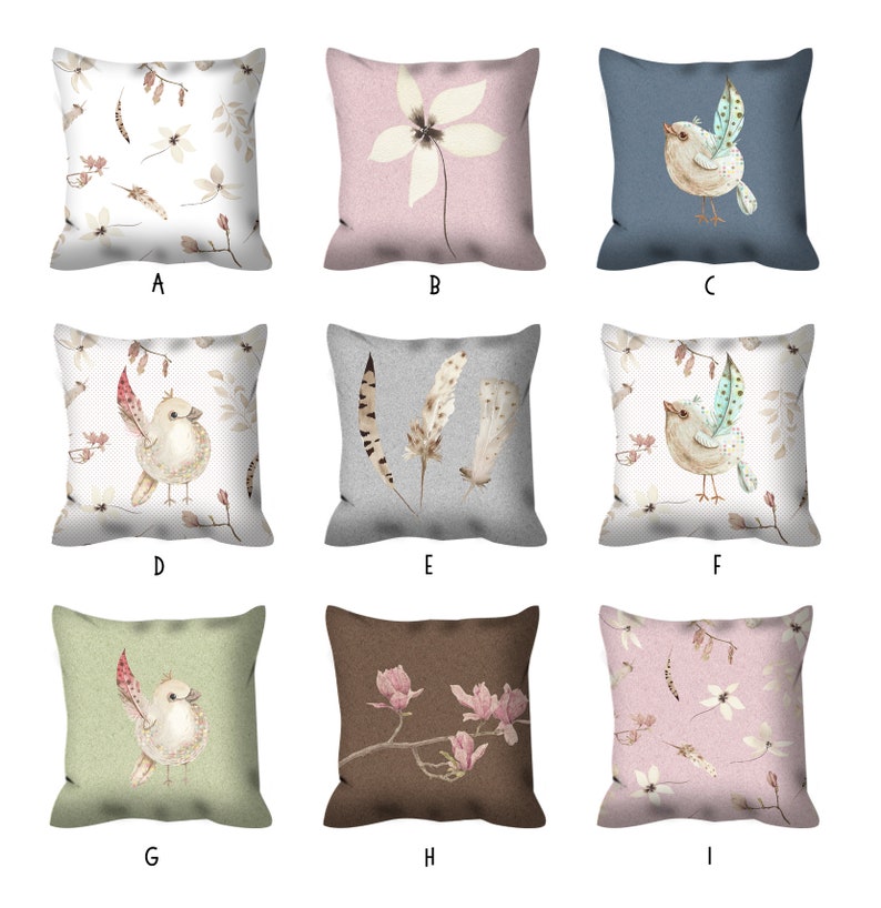 Feathers Pillow Boho Decor Pastel Throw Pillow Girls Bedroom Etsy