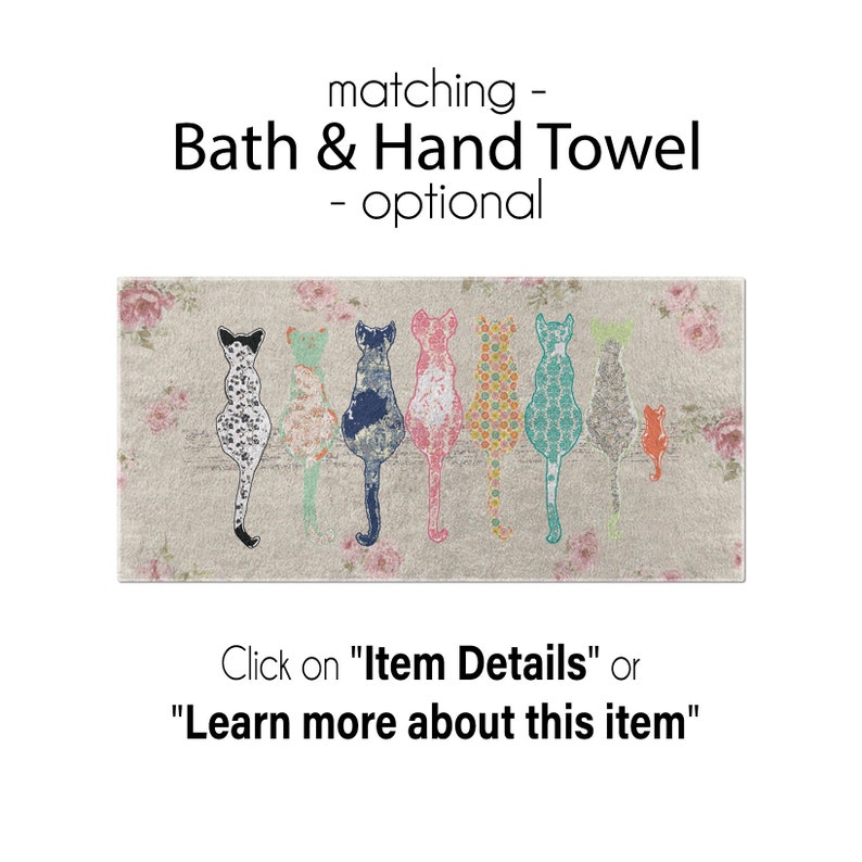 Cat Shower Curtains Vintage Floral Shower Curtain Cats Etsy