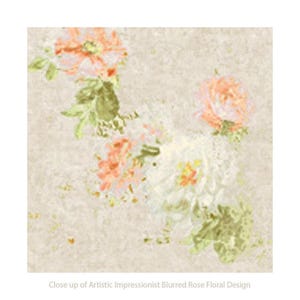 Shabby Chic Floral Shower Curtain - Antique Rose Design, Beige Farmhouse Bathroom Accessory - Mold Resistant, Quick Dry Fabric image 2