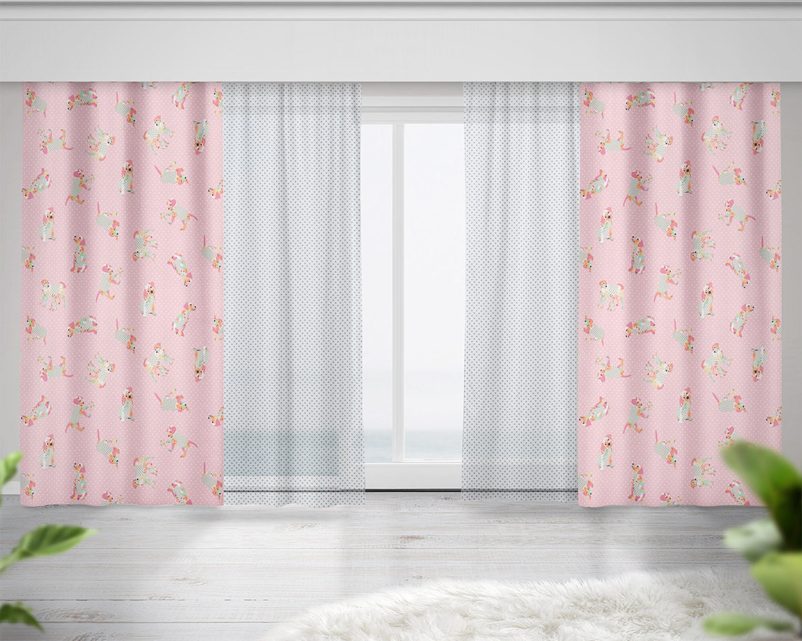 Puppy Dog Window Curtains Sheer Curtains or Blackout Curtains Etsy
