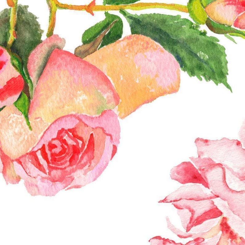 Pink Roses Floral Shower Curtain: Antique-Inspired Design - Eco-Friendly Dye Sublimation, Quick Dry, Rust-Resistant Grommets image 2
