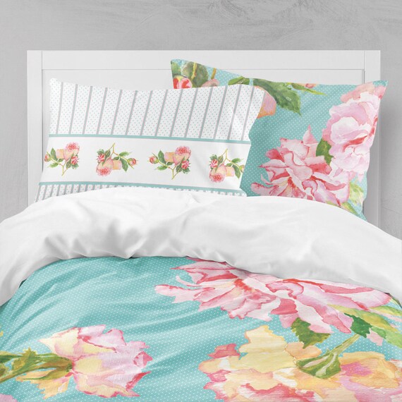 Shabby Chic Floral Bedding Set Teen Girl Duvet Shabbby Chic Etsy