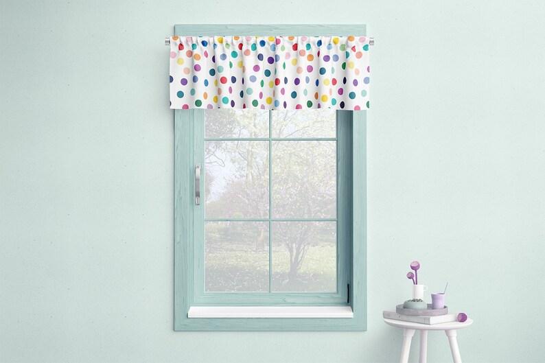 Polka Dots Curtain Valance Window Curtain. Baby girl nursery Etsy