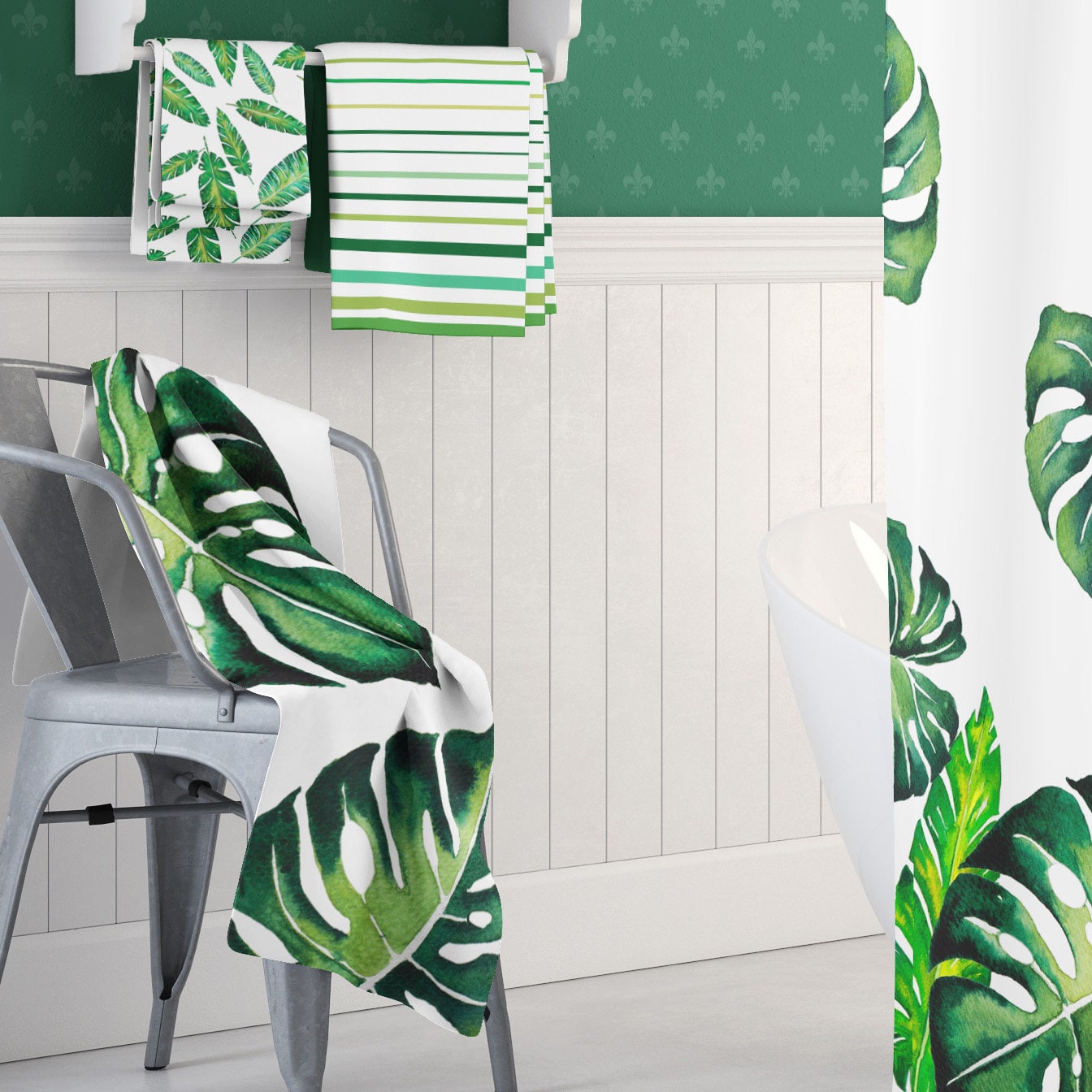 Green Bath Towels Tropical Bath Towel Hand Towels Green Towels
