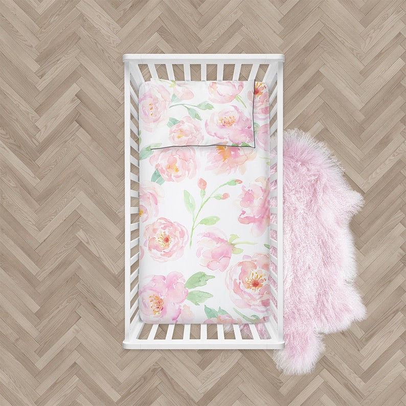 Crib Sheet Floral Crib Sheets Girl Crib Sheet Floral Crib Etsy