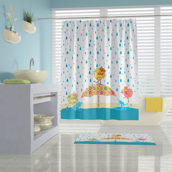 Cool Kids Shower Curtain Modern Unisex Bathroom Decor. Waterproof Fabric Shower  Curtains, Kids Bath Mat, Kids Bath Towels Shared Bathroom 