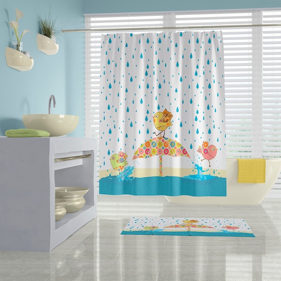 Cool Kids Shower Curtain Modern Unisex Bathroom Decor. Waterproof Fabric Shower  Curtains, Kids Bath Mat, Kids Bath Towels Shared Bathroom 