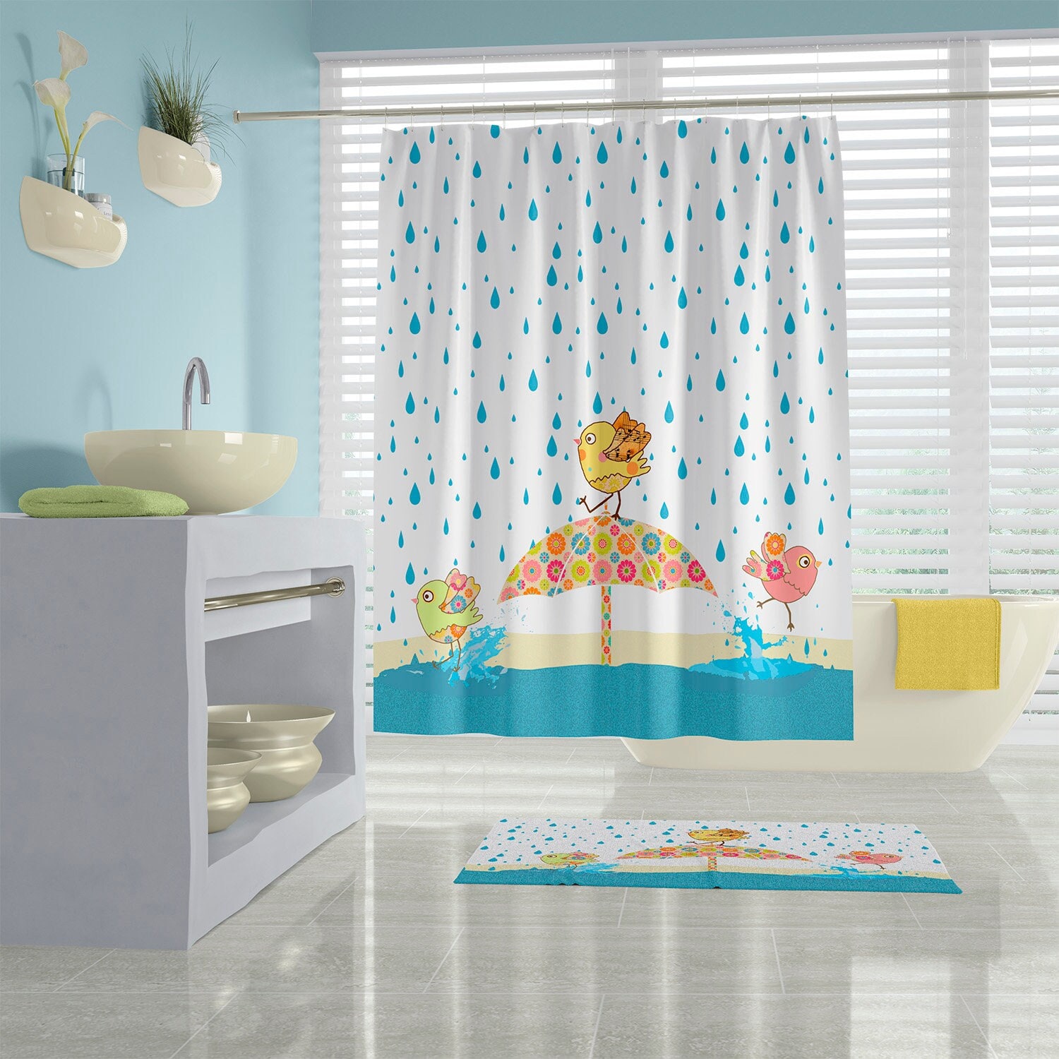 Cool Kids Shower Curtain Modern Unisex Bathroom Decor