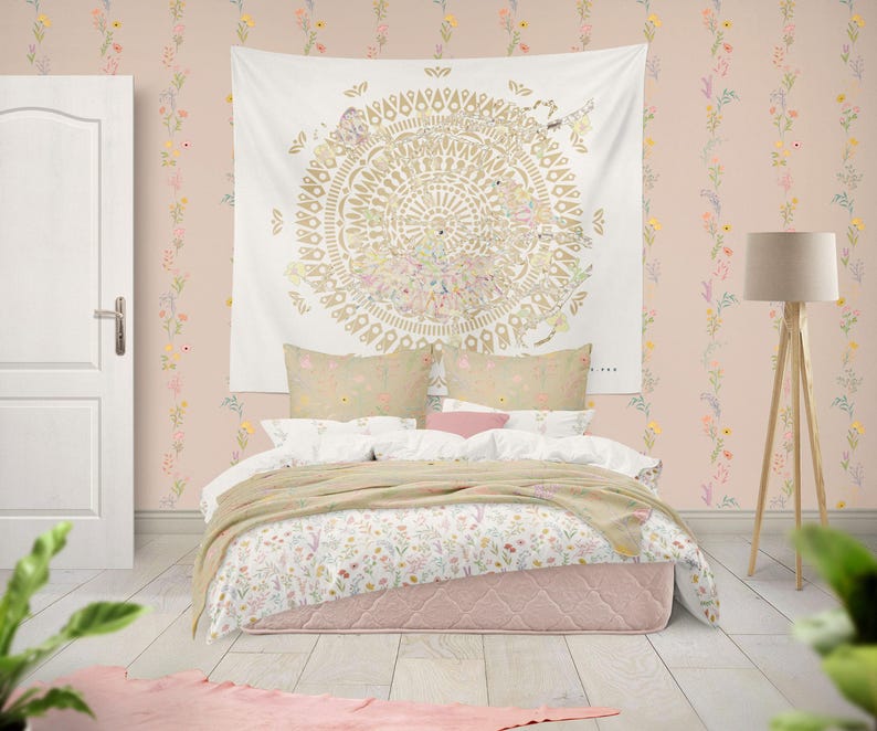 Boho Floral Cotton Sateen Duvet Cover Set: Farmhouse Inspired Bedding (Queen Size) image 2