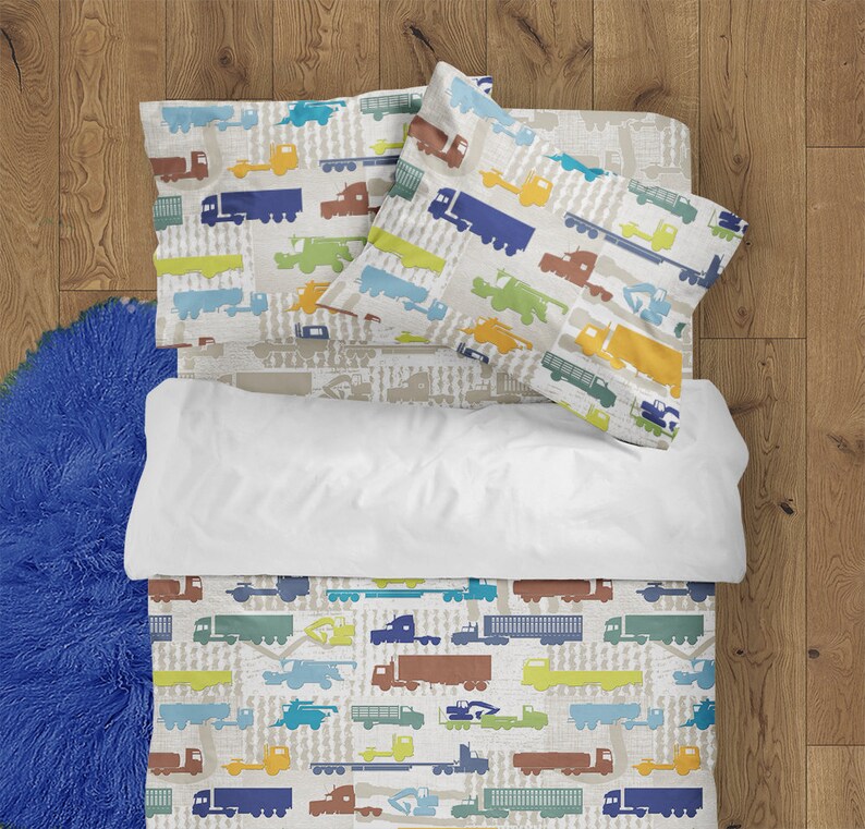 Toddler boy bedding trucks bedding truck duvet big boys room Etsy
