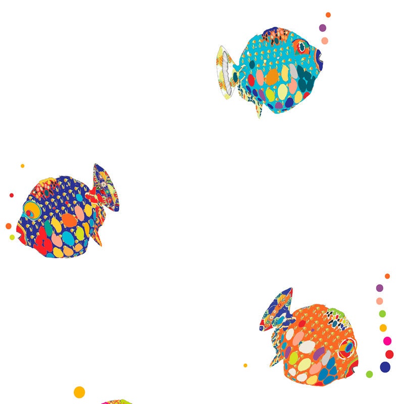 Colorful Fish Bath Towels for Kids Bathroom Decor. Tropical Etsy