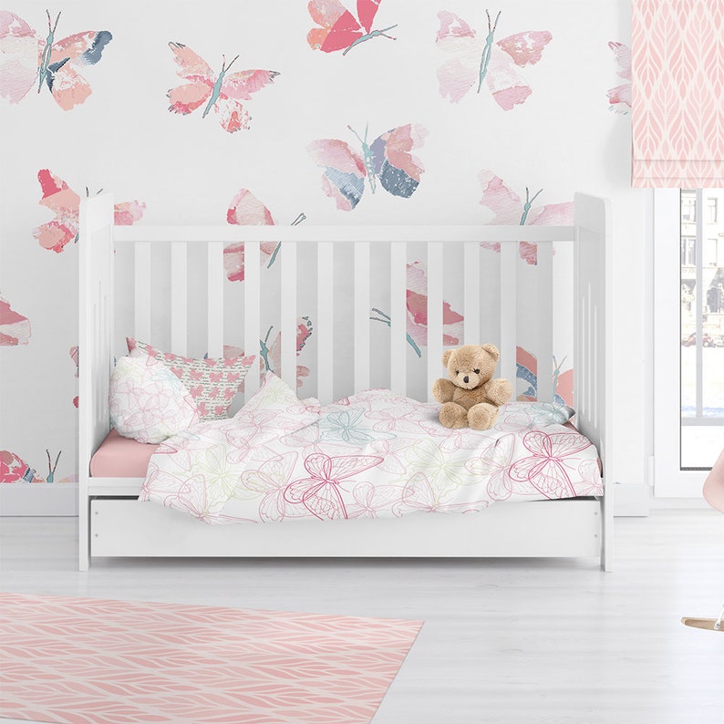 Nursery Bedding Girl Toddler Bedding Butterfly Bedding Etsy