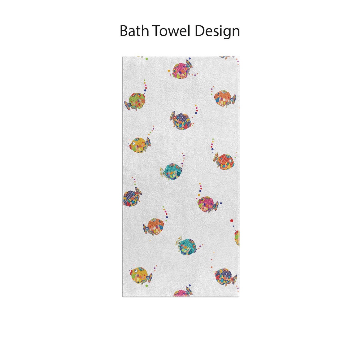 Colorful Fish Bath Towels for Kids Bathroom Decor. Tropical Etsy