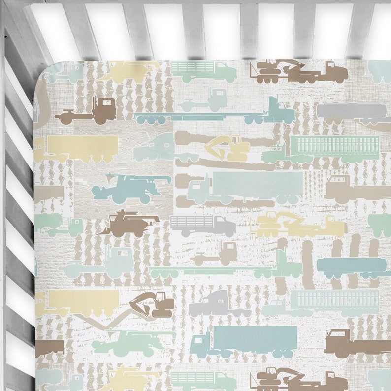 Boys Crib Bedding Baby Boy Bedding Trucks Crib Sheet Baby Boy Etsy
