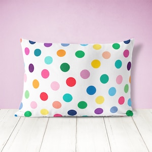 Cotton bed pillow sham for girls bedding set.  Polka Dot bedding girls bedroom decor - matching 100% cotton duvet cover available.