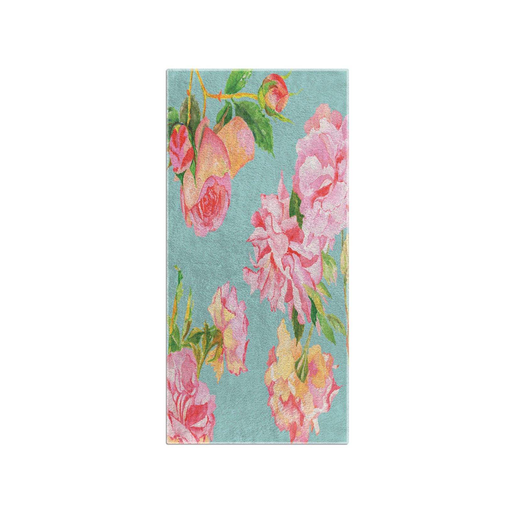 Aqua Blue Floral Bath Towel & Hand Towels. Modern Shabby Chic Etsy