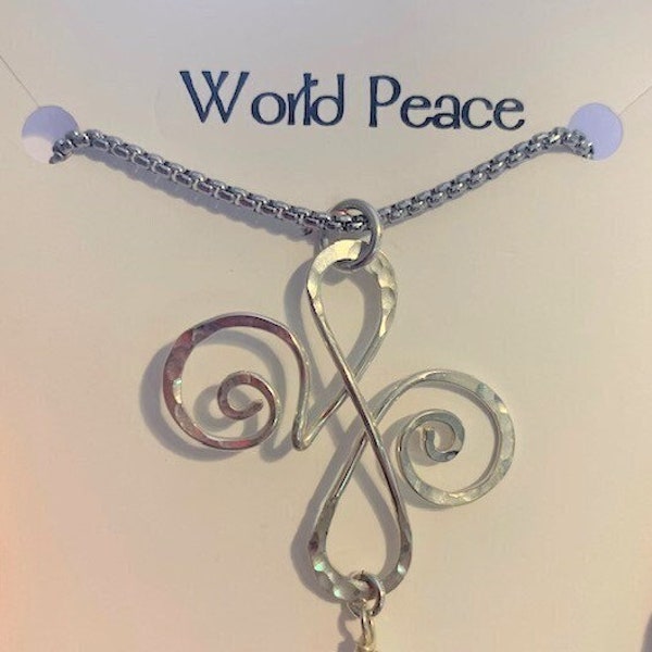 World Peace, Zibu Symbol, Sterling Silver Pendant