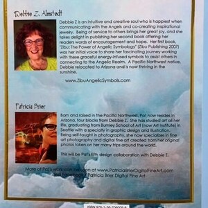 May include: A book cover featuring text and images. The cover includes author biographies, website addresses, and an ISBN barcode. The design incorporates a gold border and a cloudy sky background.