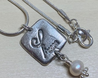 Hope Zibu Necklace, Fine Silver