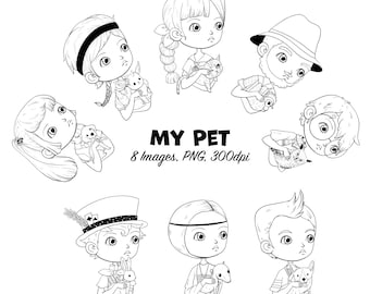 My Pet - Instant Download - Digital Clip Art Digi Stamps