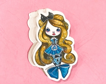 3.27 Inch Alice Mermaid Die Cut Vinyl Sticker - Waterproof UV protect inspired by alice in wonderland - Mermay 2018 by Verona Chen