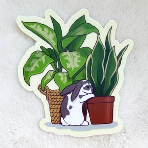 Rabbit and Plants Sticker