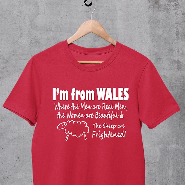 I'm From Wales T-Shirt, funny Welsh Shirt, Welsh Sheep Joke, Welsh Humour, funny Welsh Gifts, Welsh Slogan Tee, Born in Wales, I am Welsh