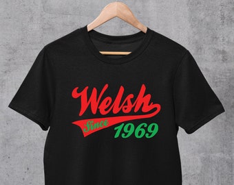 Welsh Shirt with personalized year, Wales Shirt, Born in Wales, Made in Wales, Welsh Gifts for Welsh Person, custom Welsh T Shirt, Cymru Tee