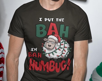 Bah Humbug Shirt, ugly Christmas Shirt, Sheep Tee, funny Christmas T Shirt, anti Christmas T-Shirt, hate Christmas Tshirt, sarcastic shirts