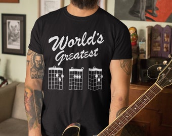 Worlds Greatest Dad Guitar Chords Shirt, Guitar Dad Shirt, Fathers Day Gift, Fathers Day Shirt, Dad Birthday Gift, Guitar Chord Dad T-Shirt