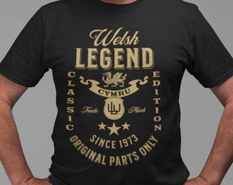 Personalized Welsh Legend 50th Birthday Shirt, 50th Birthday Gift for Men, Vintage Born in Wales, 50 Years Old Welsh Shirt, Cymru Welsh Gift