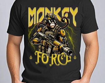 Monkey Gamer Shirt Gamers Gift, Fighting Gaming Shirts, Video Game Player T-shirt, Shooting Games Tee
