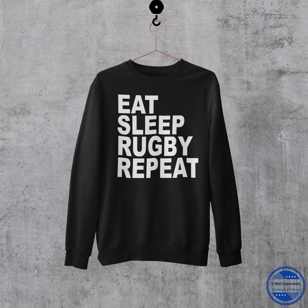 Eat Sleep Rugby Repeat Hoodie – Rugby Player Gift, Unisex, All Sizes Kids To Adults