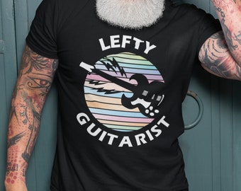 Vintage Guitar Shirt for Left Handed Guitar Player, Lefty Guitarist Shirt, Left Handed Guitar Gifts, Leftie Guitar Player, Left Hander Tee