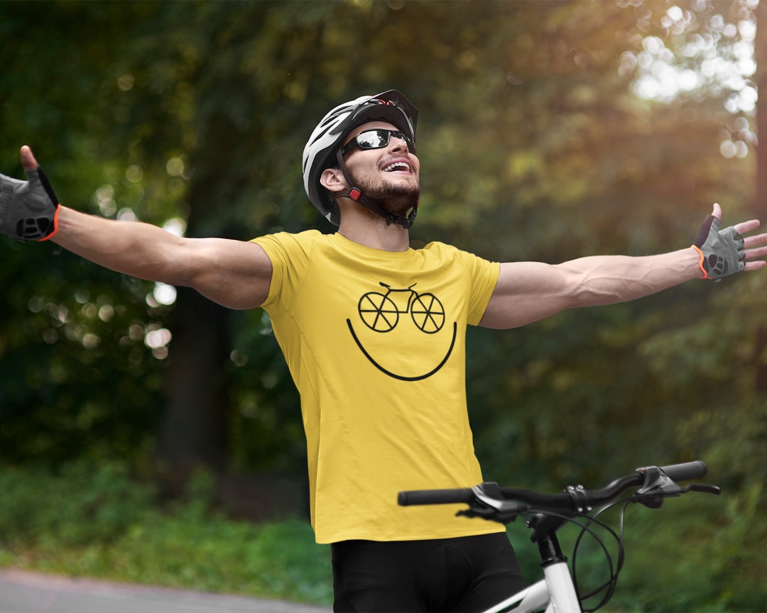 Happy Biker Shirt, Smiling Bicycle Shirt, Funny Cycling Shirt