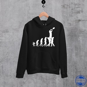 Evolution Rugby Line Out Hoodie, unisex Rugby Hoodie, stylish Rugby Evolution Hoodie, cool Rugby Gift, trendy Rugby Sweatshirt, Rugby Gifts