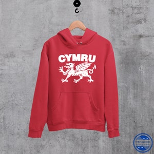 Welsh Dragon Cymru Hoodie, Cymraeg hooded Sweatshirt, stylish Welsh Gifts, unisex Cymru Sweater, proud Welsh Heritage Gift, Wales Jumper