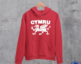Welsh Dragon Cymru Hoodie, Cymraeg hooded Sweatshirt, stylish Welsh Gifts, unisex Cymru Sweater, proud Welsh Heritage Gift, Wales Jumper