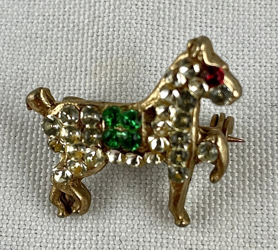 Vintage Miniature Goldtone Trotting Horse Pin Emb… - image 2