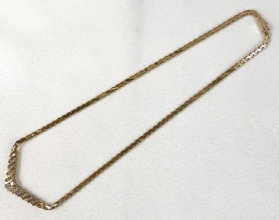 Figure Eight Key Chain Lovely 14K Gold Figure Eight Link Chain with 22 Diamo… - Gem